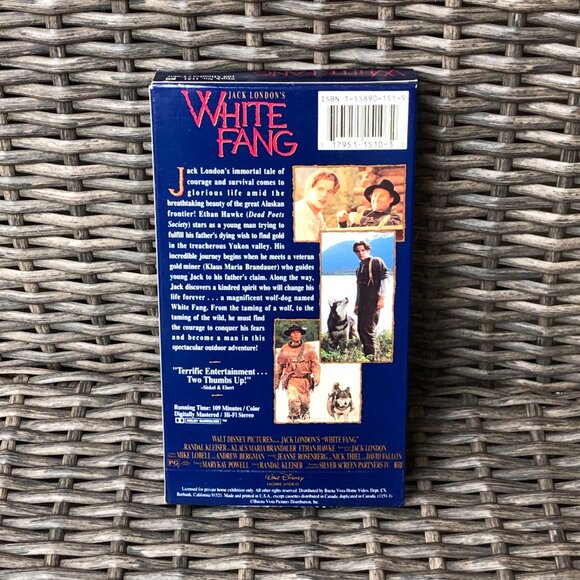 White Fang (VHS, 1991) VHS Cassette VCR Tape Ethan Hawk - Picture 2 of 10